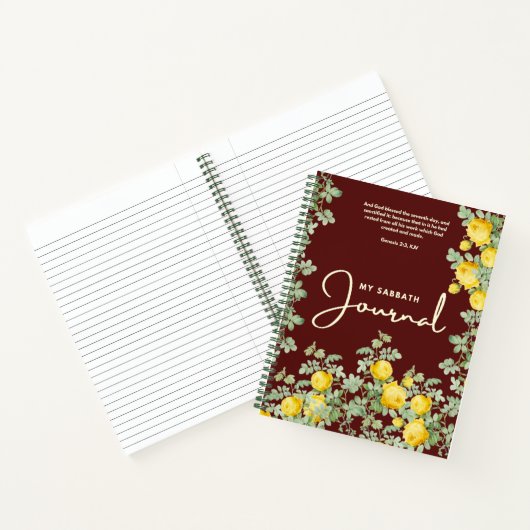My Sabbath Journal | Floral Scripture Design ノートブック (内部)