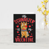 My Schnauzer Is My Valentine Love Heart For Dog  カード (黄色い花)