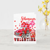 My Schnauzer Is My Valentine Two Dogs With Gnome P カード (黄色い花)