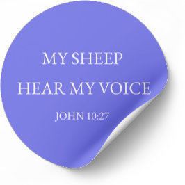 My Sheep Hear My Voice Bible Verse Sticker ラウンドシール