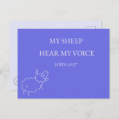 My Sheep Hear My Voice Christian Postcard ポストカード (正面/裏面)