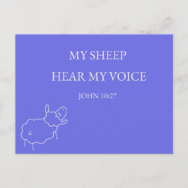 My Sheep Hear My Voice Christian Postcard ポストカード