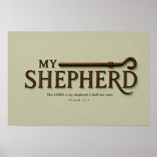MY SHEPHERD – ソフトセージ | 詩篇23:1 ウォールアート (正面)