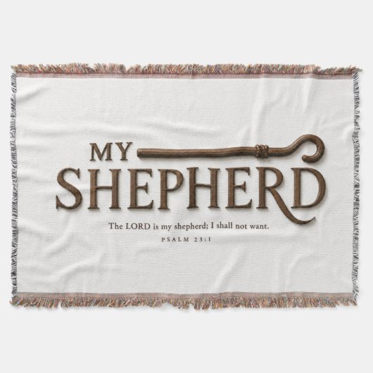 MY SHEPHERD | ピュアホワイト | 詩篇23篇1節  スローブランケット (正面)