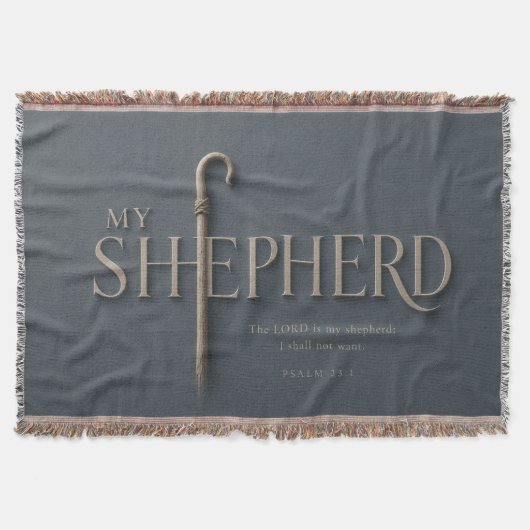 MY SHEPHERD | 詩篇23:1 キリスト教 スローブランケット (正面)