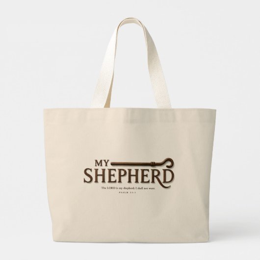 MY SHEPHERD | 詩篇23:1 | 聖書 ラージトートバッグ (裏面)