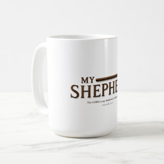 MY SHEPHERD | 詩篇 23:1 | 聖書 コーヒーマグカップ (正面左)
