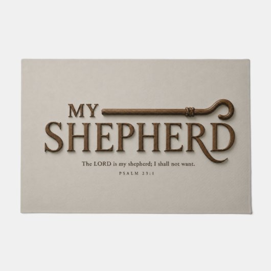 MY SHEPHERD | Soft Stone | 詩篇23:1 キリスト教 ドアマット (正面)