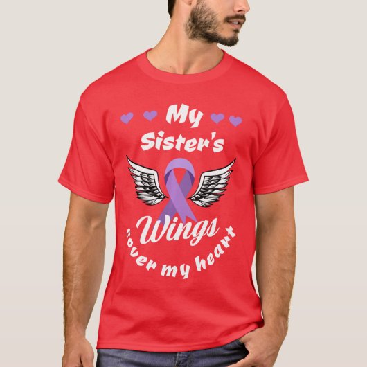 My Sisters Wings Cover My Heart Overdose Awareness Tシャツ (正面)