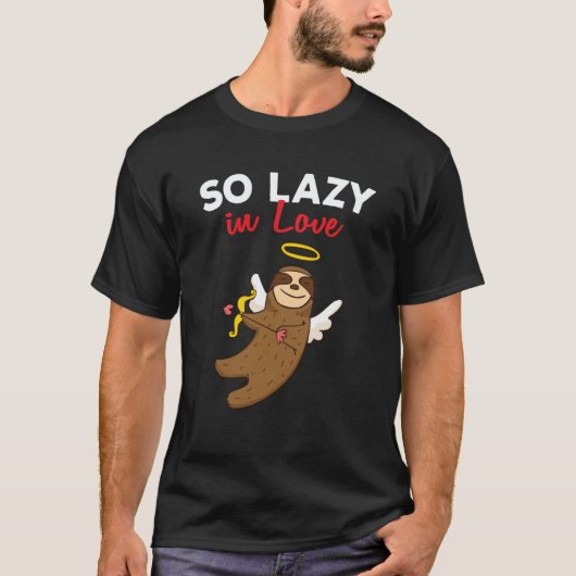 My Sloth Is My Valentine Lazy Sloths Cupid Valenti Tシャツ (正面)