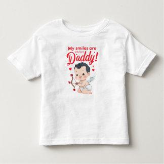 My Smiles Are Only for Daddy Baby Valentine tshirt トドラーTシャツ