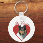 My Smooth Collie Valentine; Tricolor Collie キーホルダー (正面)