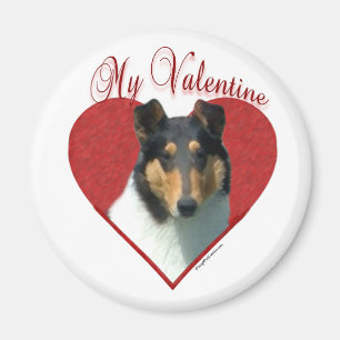 My Smooth Collie Valentine; Tricolor Collie マグネット