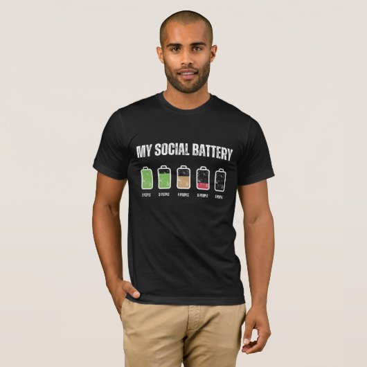 My Social Battery低エネルギーアンチSocial Introvert Tシャツ (正面フル)