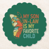 My Son-In-Law Is My Favorite Child Funny Retro  ペーパーコースター (正面)