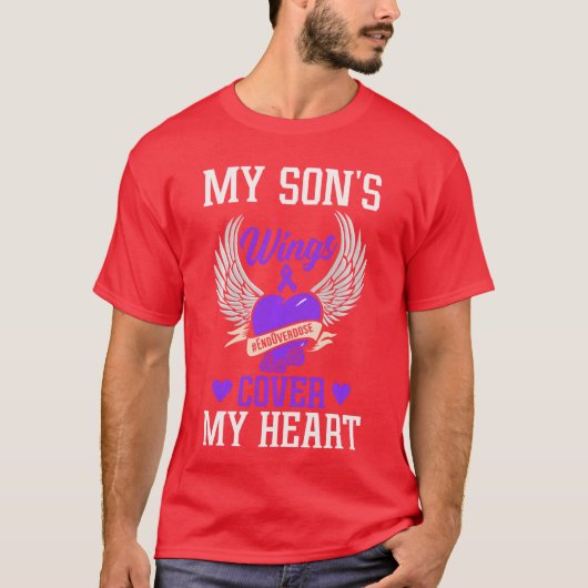 My Sons Wings Cover My Heart Overdose Awareness Lo Tシャツ (正面)