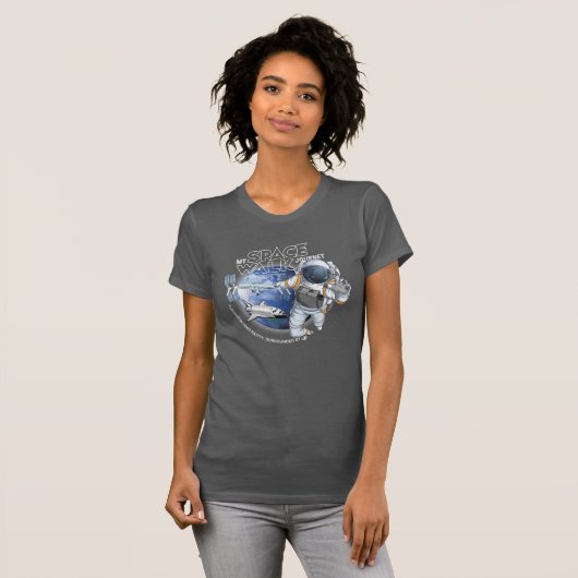 My spacewalk Journey (Dark mode) | 女性用スリムフィット Tシャツ (正面フル)