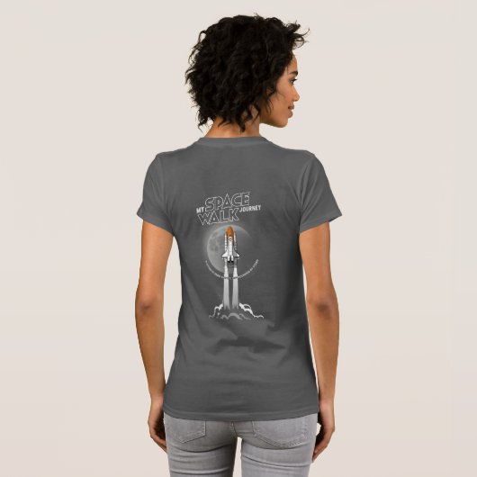 My spacewalk Journey (Dark mode) | Women Slim fit Tシャツ (裏面フル)