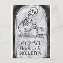 My Spirit Animal is a Skeletonポストカード
