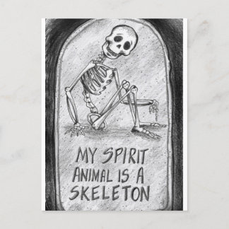 My Spirit Animal is a Skeletonポストカード シーズンポストカード