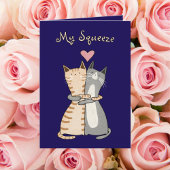 My Squeeze おもしろい Huging Cats Valentine's Day シーズンカード