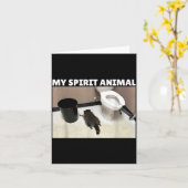 My Srit Animal Drunk Raccoon Funny Lazy Mood カード (黄色い花)