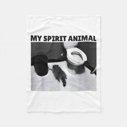 My Srit Animal Funny Drunk Raccoon Meme  フリースブランケット (正面)