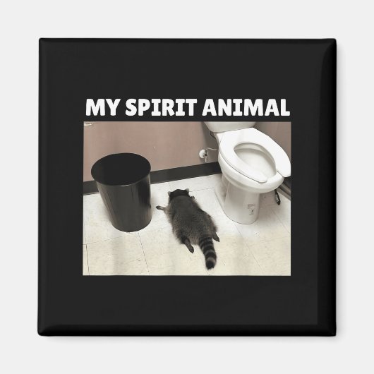 My Srit Animal Raccoon Trash Panda Drunk In The Ba マグネット (正面)