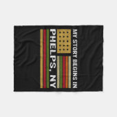 My Story Is Begins In Phelps Ny フリースブランケット (正面(横))