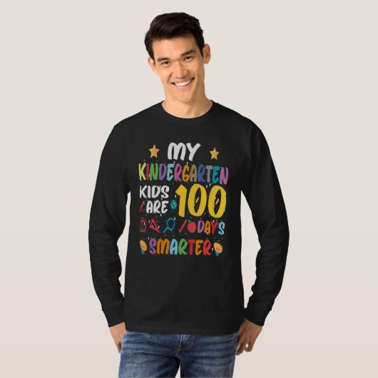 My Students Are 100 Days Smarter Kindergarten Kids Tシャツ (正面フル)