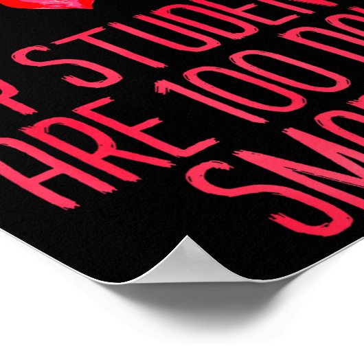 My Students Are 100 Days Smarter Rainbow Valentine ポスター (角)