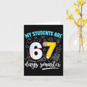 My Students Are 67 Days Smarter Funny Teacher Kids カード (黄色い花)