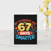 My Students Are 67 Days Smarter Funny Teacher Kids カード (黄色い花)