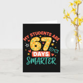 My Students Are 67 Days Smarter Funny Teacher Kids カード (黄色い花)