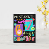 My Students Are 67 Days Smarter Funny Teacher Kids カード (黄色い花)