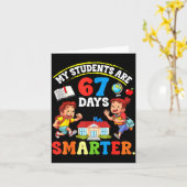 My Students Are 67 Days Smarter Teacher Clroom Cel カード (黄色い花)