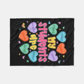 My Students Are Kind Strong Valentine Teacher Wome フリースブランケット (正面(横))