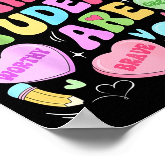 My Students Are Kind Strong Valentine Teacher Wome ポスター (角)