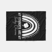 My Students Are My Lucky Charms Teacher St Patrick フリースブランケット (正面(横))