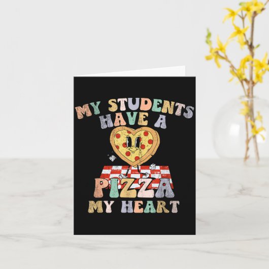My Students Have A Zza-my-heart Valentines Day Tea カード (黄色い花)