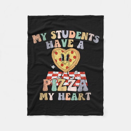My Students Have A Zza-my-heart Valentines Day Tea フリースブランケット (正面)