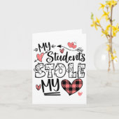 My Students Stole My Heart Teacher Valentines Day  カード (黄色い花)