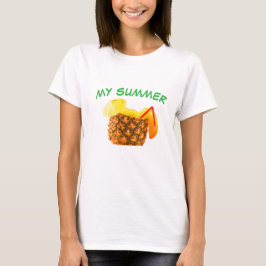 MY SUMMER – パイナップルジューストロピカルサマーヴァイブス Tシャツ