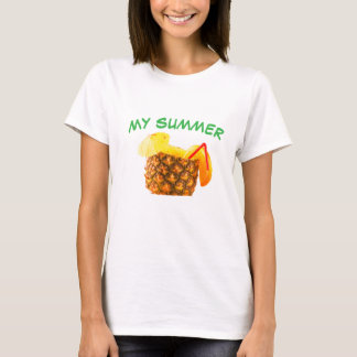 MY SUMMER – パイナップルジューストロピカルサマーヴァイブス Tシャツ