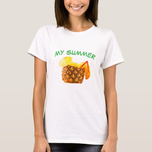 MY SUMMER – Pineapple Juice Tropical Summer Vibes Tシャツ (正面)