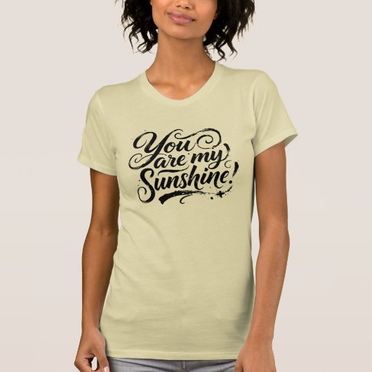 My Sunshine Brush Script Quote Grunge Tシャツ (正面)