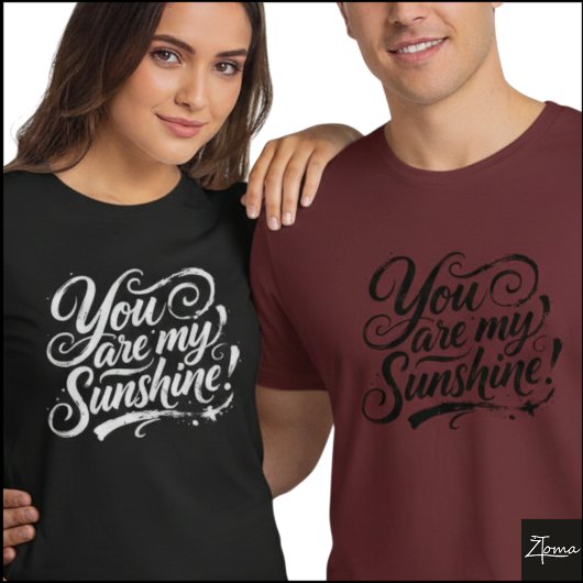 My Sunshine Brush Script Quote Grunge Tシャツ