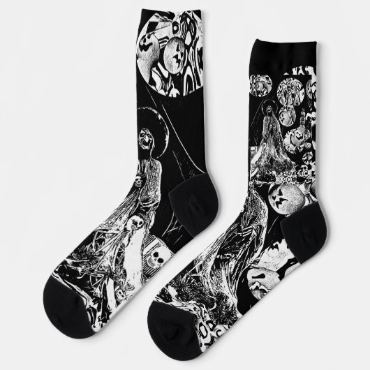 My Super Halloween black and white ソックス (左)