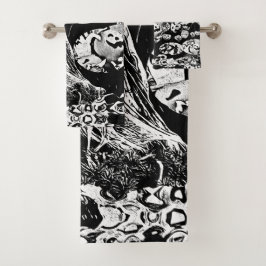 My Super Halloween black and white バスタオルセット