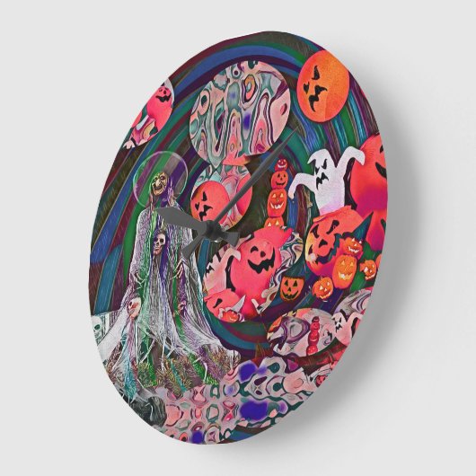 My Super Halloween V3 ラージ壁時計 (傾斜)